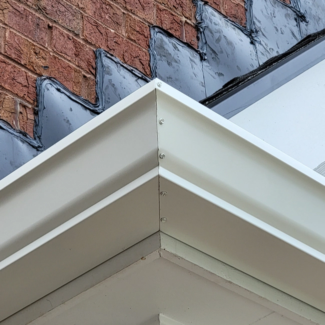 new corner gutter installation